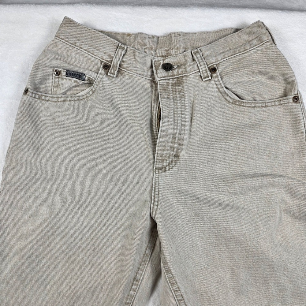 Lee Riveted Vintage Jeans Womens 26 Tan Khaki‎ Excellent High Waisted Tapered